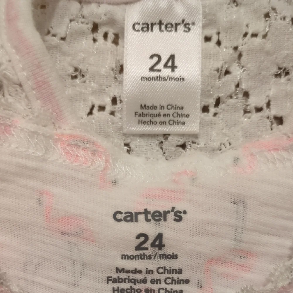 Carter's Pink and White/Flamingo Bodysuits